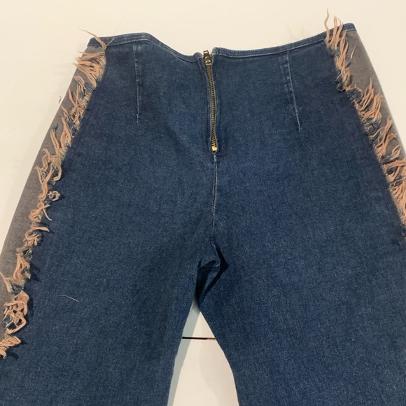 Y2K stretchy hip hugger tassel fringe western flair jeans - Picture 7 of 11